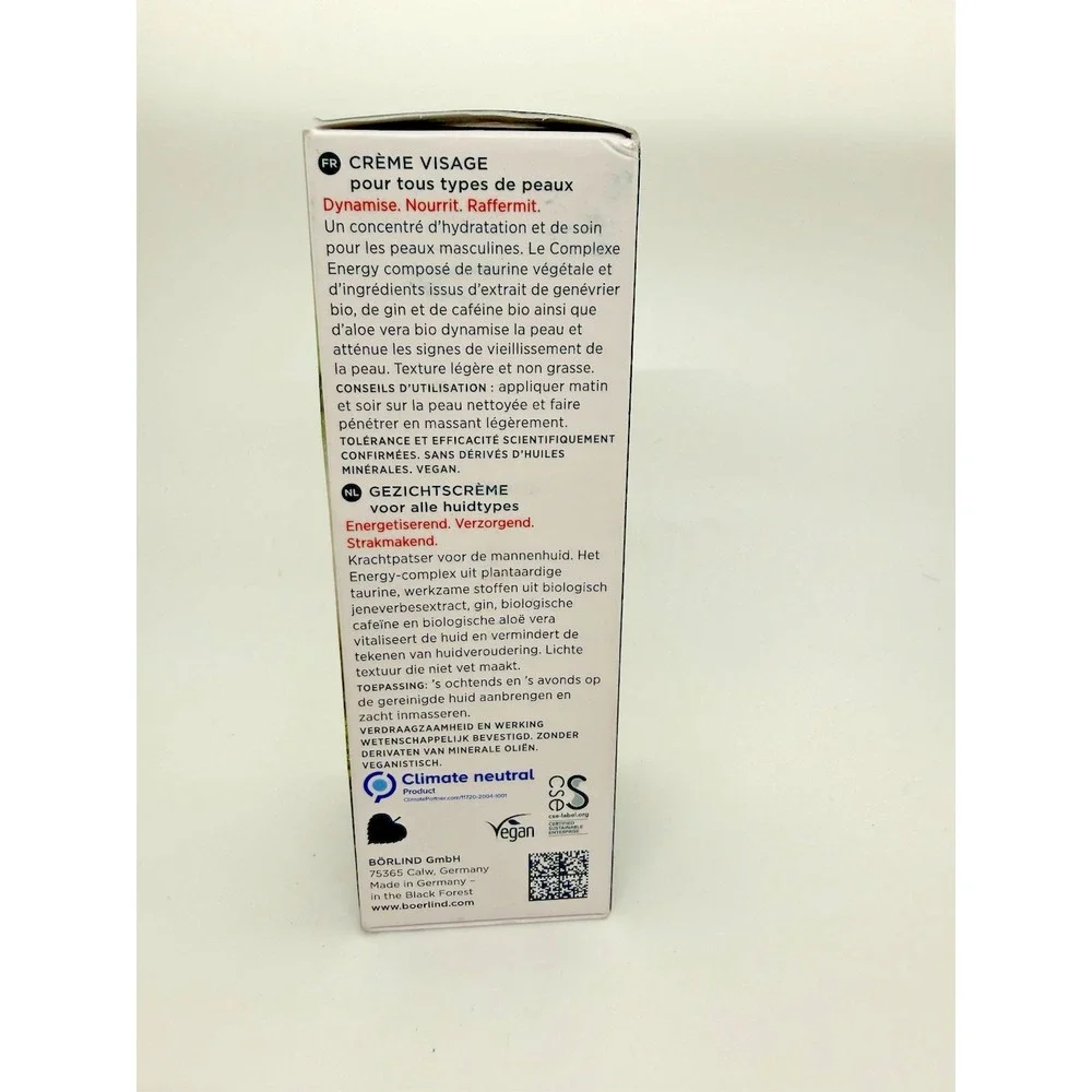 Annemarie Borlind Men System Energy Boost Face Cream 50 ml / 1.69 fl oz New NIB